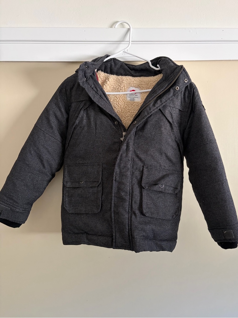 Appaman Charcoal Gray Puffer Jacket with Sherpa Lining